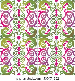 Colorful ethnic patterned background. Arabesque vector ornament
