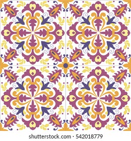 Colorful ethnic patterned background. Arabesque vector ornament
