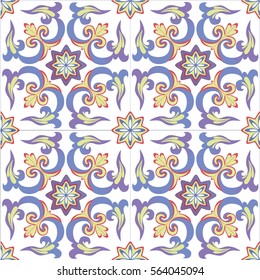 Colorful ethnic patterned background. Arabesque vector ornament