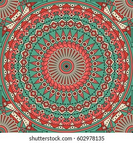 Colorful ethnic patterned background. Arabesque vector ornament