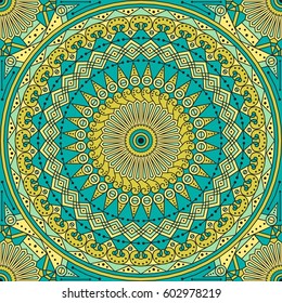 Colorful ethnic patterned background. Arabesque vector ornament