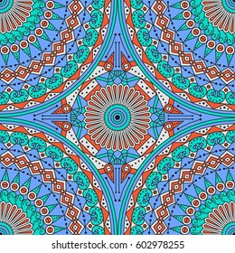 Colorful ethnic patterned background. Arabesque vector ornament