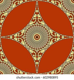 Colorful ethnic patterned background. Arabesque vector ornament