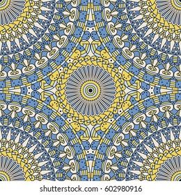 Colorful ethnic patterned background. Arabesque vector ornament