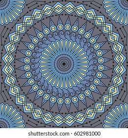 Colorful ethnic patterned background. Arabesque vector ornament