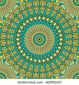 Colorful ethnic patterned background. Arabesque vector ornament