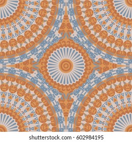 Colorful ethnic patterned background. Arabesque vector ornament