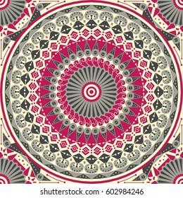 Colorful ethnic patterned background. Arabesque vector ornament