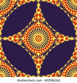 Colorful ethnic patterned background. Arabesque vector ornament