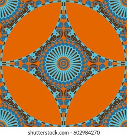 Colorful ethnic patterned background. Arabesque vector ornament