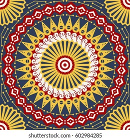 Colorful ethnic patterned background. Arabesque vector ornament