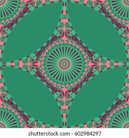 Colorful ethnic patterned background. Arabesque vector ornament