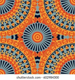 Colorful ethnic patterned background. Arabesque vector ornament