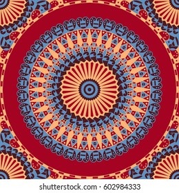 Colorful ethnic patterned background. Arabesque vector ornament