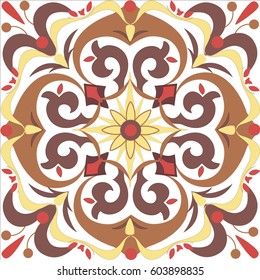 Colorful ethnic patterned background. Arabesque vector ornament