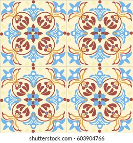 Colorful ethnic patterned background. Arabesque vector ornament