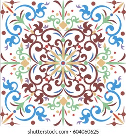 Colorful ethnic patterned background. Arabesque vector ornament