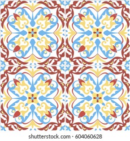 Colorful ethnic patterned background. Arabesque vector ornament