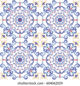 Colorful ethnic patterned background. Arabesque vector ornament