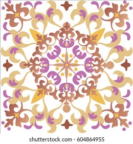 Colorful ethnic patterned background. Arabesque vector ornament