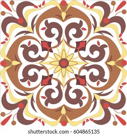 Colorful ethnic patterned background. Arabesque vector ornament