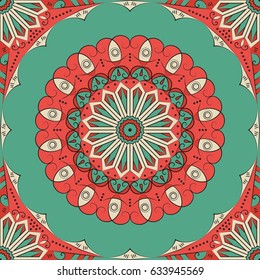 Colorful ethnic patterned background. Arabesque vector ornament