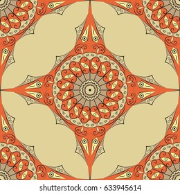 Colorful ethnic patterned background. Arabesque vector ornament