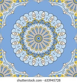 Colorful ethnic patterned background. Arabesque vector ornament