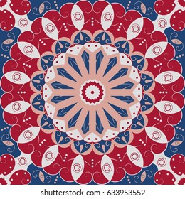 Colorful ethnic patterned background. Arabesque vector ornament