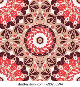 Colorful ethnic patterned background. Arabesque vector ornament