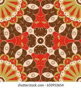 Colorful ethnic patterned background. Arabesque vector ornament