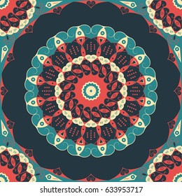 Colorful ethnic patterned background. Arabesque vector ornament