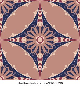 Colorful ethnic patterned background. Arabesque vector ornament