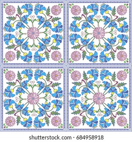 Colorful ethnic patterned background. Arabesque vector ornament