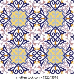 Colorful ethnic patterned background. Arabesque vector ornament