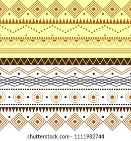 Colorful ethnic patterns. Background in the boho style, geometric vector seamless patterns.Seamless vector tribal texture.