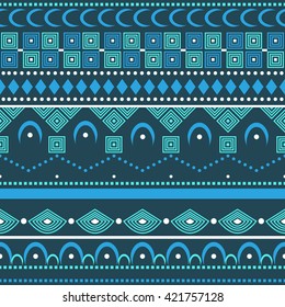 Colorful ethnic patterns. Background in the boho style, geometric vector seamless patterns.Seamless vector tribal texture.