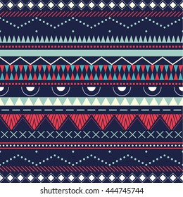 Colorful ethnic patterns. Background in the boho style, geometric vector seamless patterns.Seamless vector tribal texture.