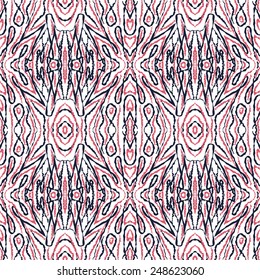 Colorful ethnic seamless pattern. Bright hand-drawn background