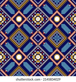 Colorful ethnic seamless pattern design for textile, fabric, ornament decoration and printing.
