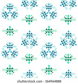 Colorful ethnic seamless pattern design. Vector flat tribal  print isolated on white background. Aztec ornamental style.