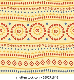 Colorful ethnic striped seamless. Vector illustration. Abstract geometric pattern. Seamless pattern for fabric, paper and other printing and web projects.