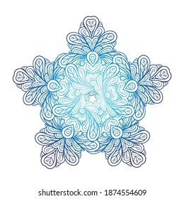 Colorful ethnic style winter mandala pattern.