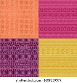 Colorful Ethnic tile Patterns best for surface design and products like scrapbook, wallpapers, packaging and wrapping papers.