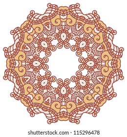 Colorful ethnicity square ornament, mosaic vector stained glass