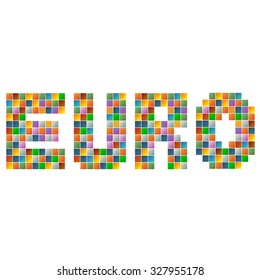 Colorful euro text in vector
