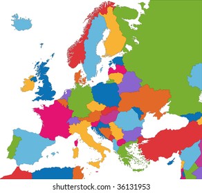 Colorful Europe map