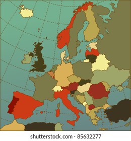 Colorful europe map