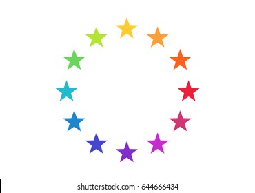 Colorful Europe Stars, Rainbow, European Union, EU Flag