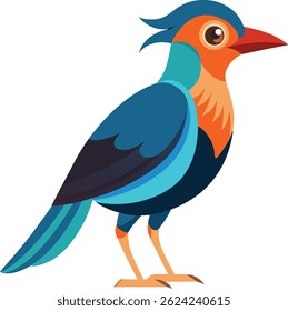 Colorful Exotic Bird Vector Illustration on White Background 